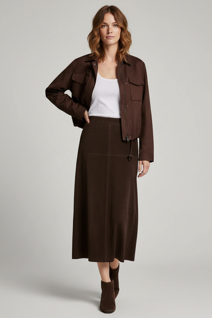 Jupe Longue Suedine