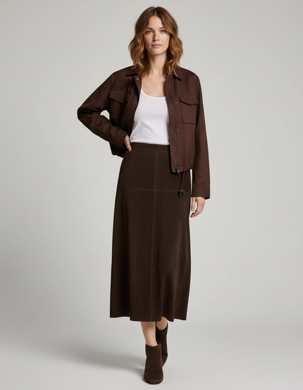 Jupe Longue Suedine