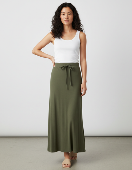 Jupe Mi-Longue Taille Élastique