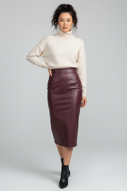 Jupe Crayon Longue Cuir