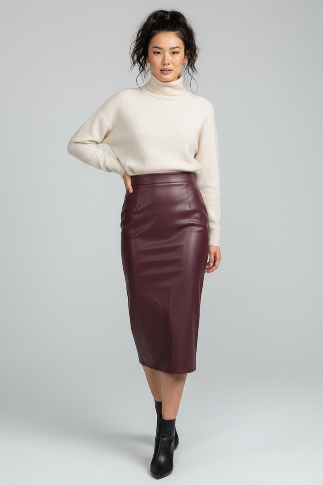 Jupe Crayon Longue Cuir