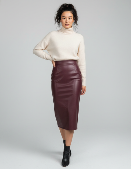 Jupe Crayon Longue Cuir