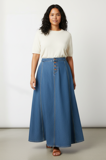 Jupe Longue Jean Évasée
