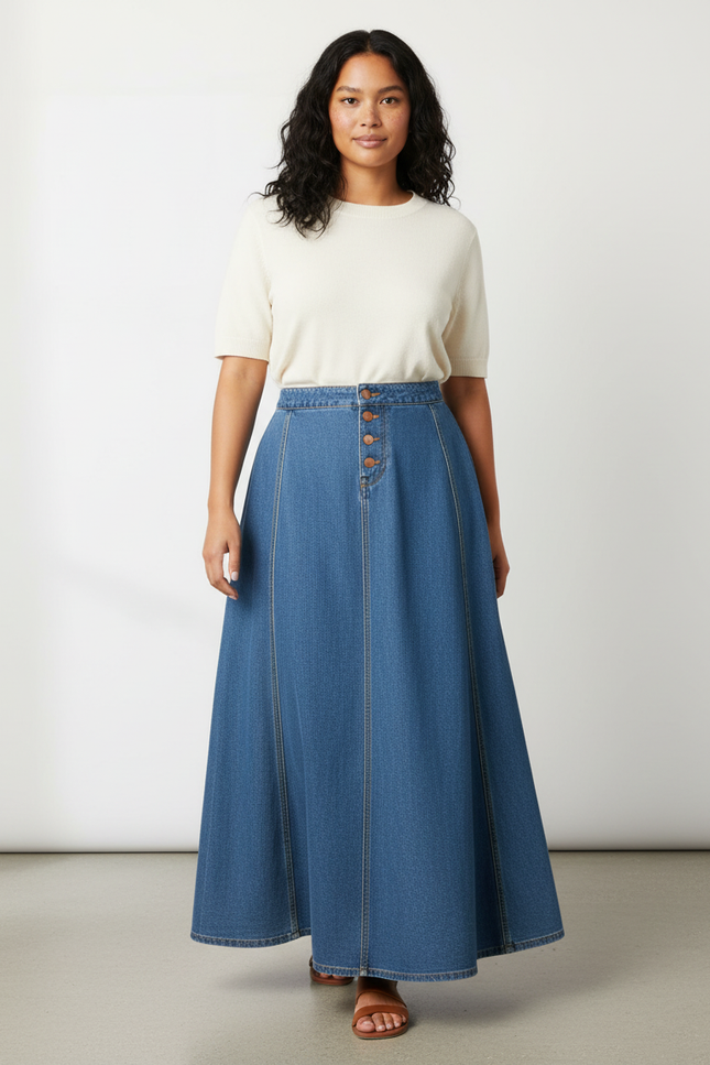 Jupe Longue Jean Évasée