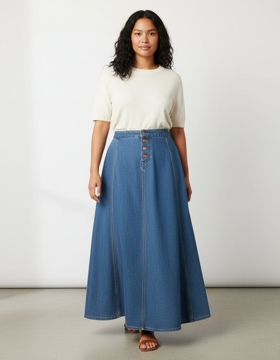 Jupe Longue Jean Évasée