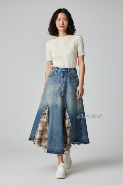 Jupe Longue En Jean Fendue