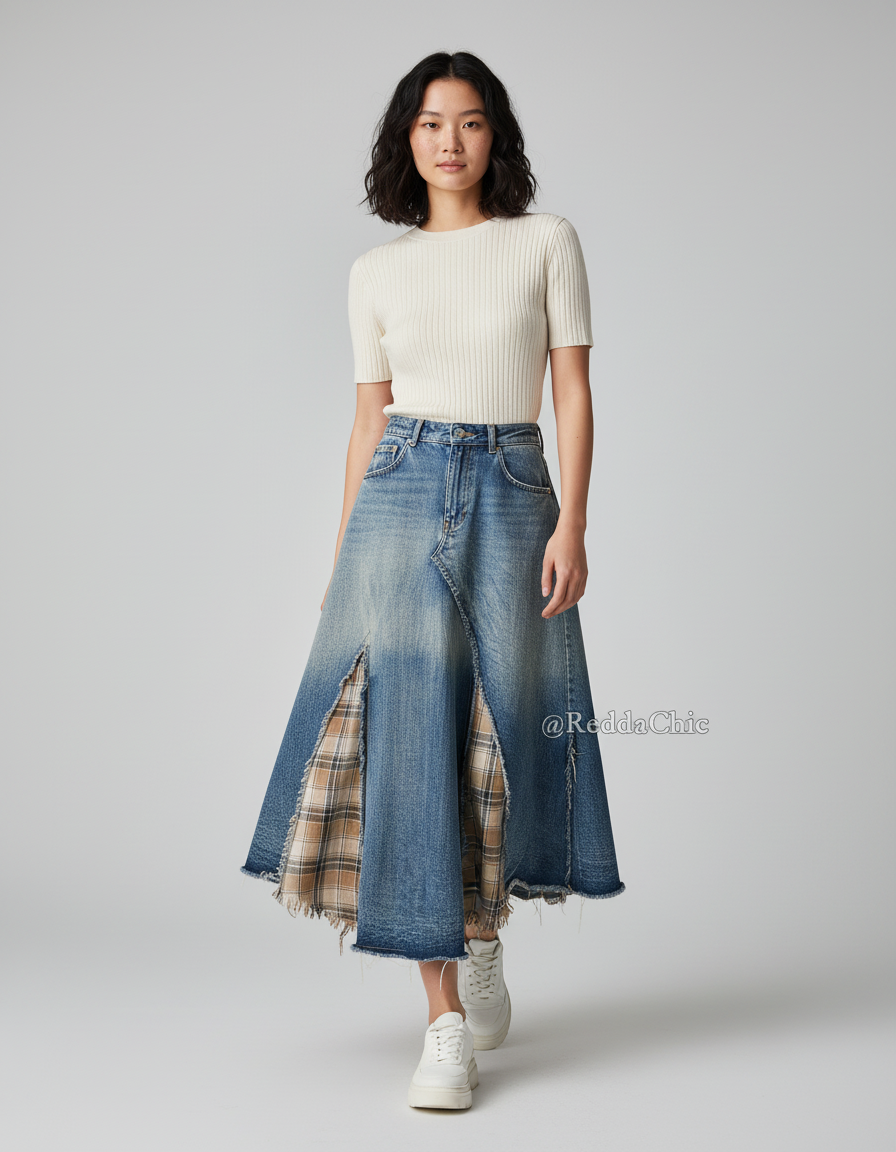 Jupe Longue En Jean Fendue