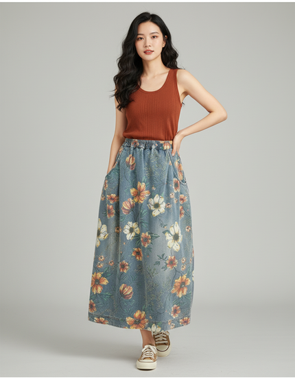 Jupe Longue En Jean Évasée