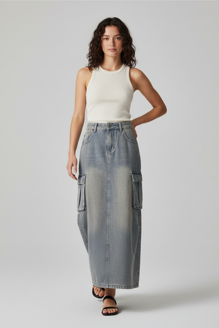 Jupe Longue Cargo Femme