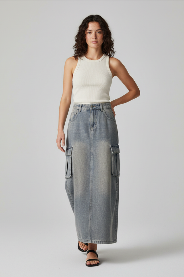 Jupe Longue Cargo Femme