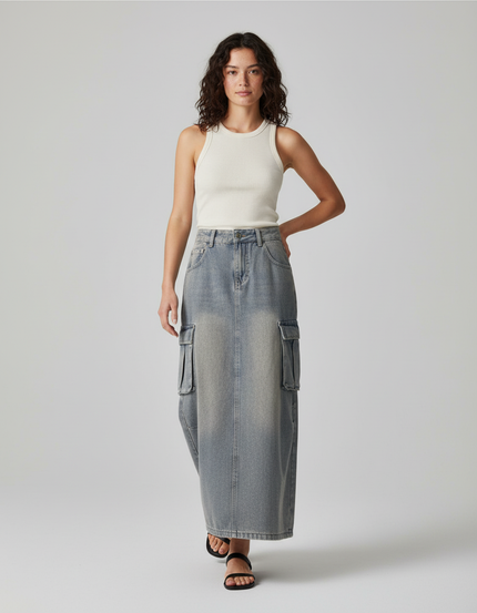 Jupe Longue Cargo Femme