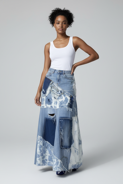 Jupe Longue Jean Bleu