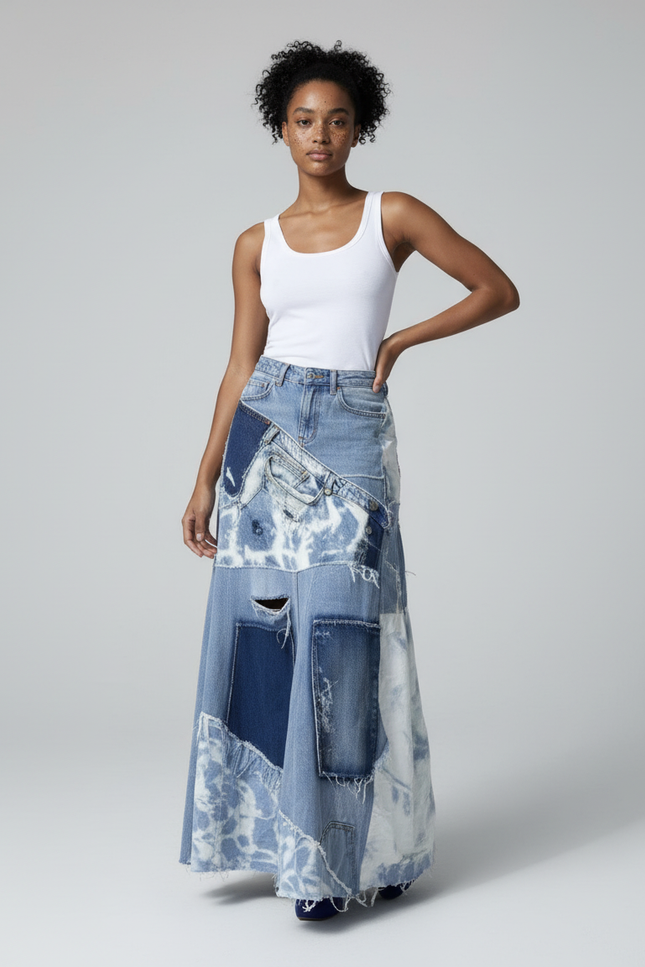 Jupe Longue Jean Bleu