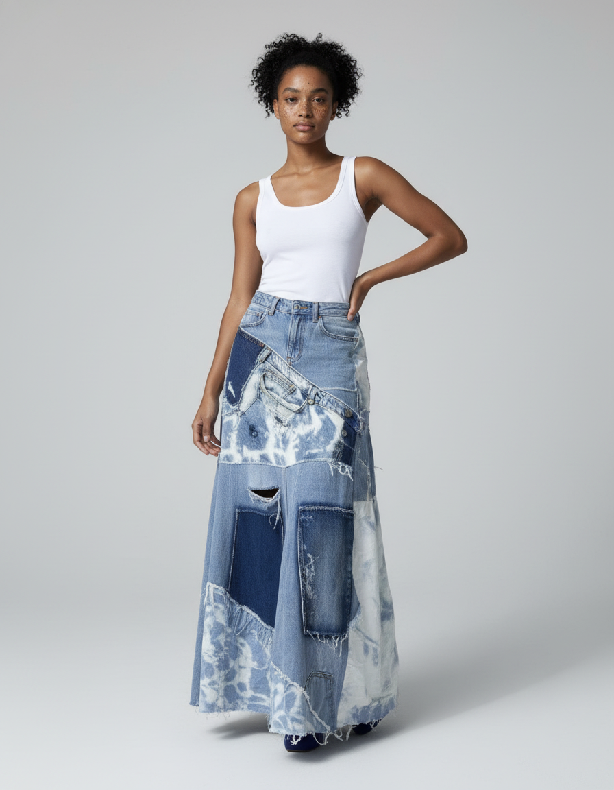 Jupe Longue Jean Bleu