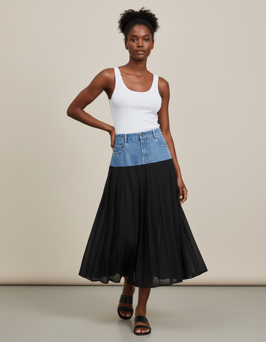 Jupe Plissée Soleil Longue