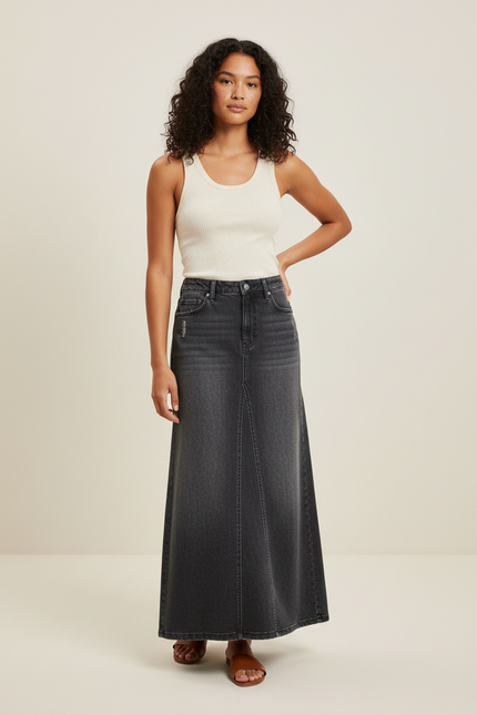 Jupe En Jean Longue Grise