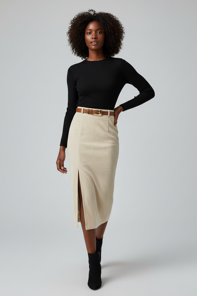 Jupe Longue Beige Hiver