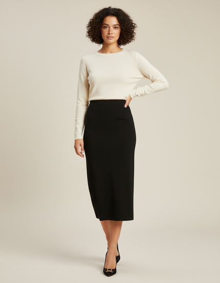 Jupe Noire Mi-Longue