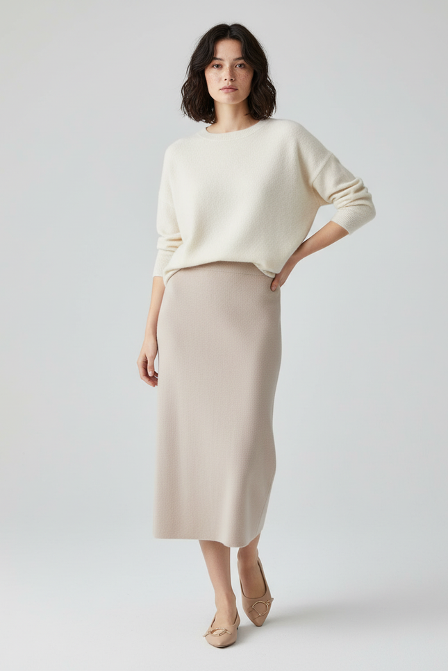 Jupe Crayon Taille Haute Longue