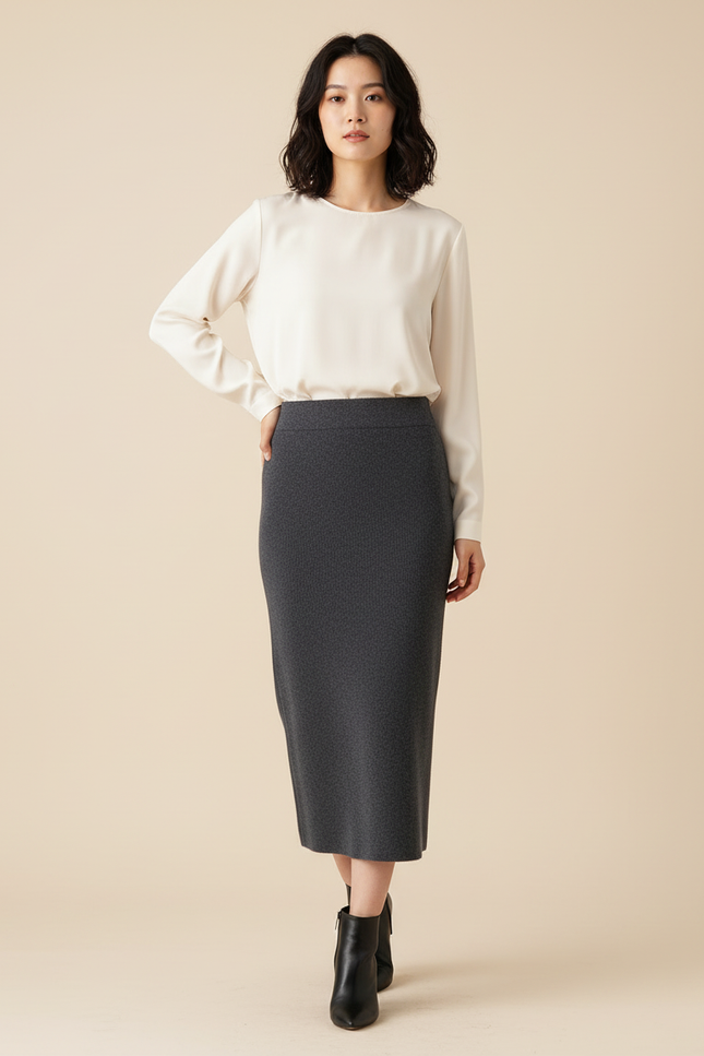 Jupe Droite Mi-Longue