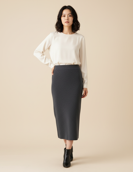 Jupe Droite Mi-Longue