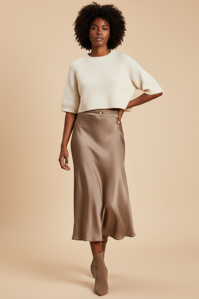 Jupe Longue Satinée Fluide Chic