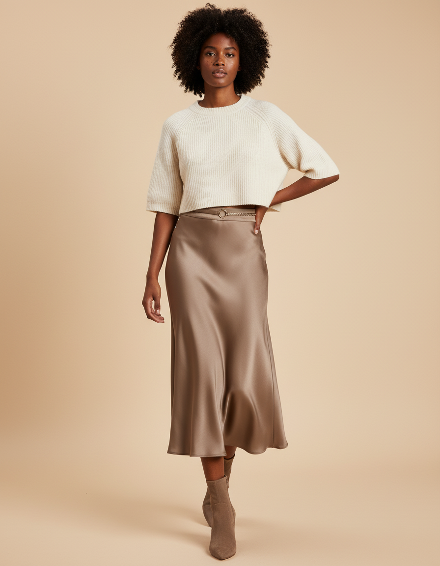 Jupe Longue Satinée Fluide Chic