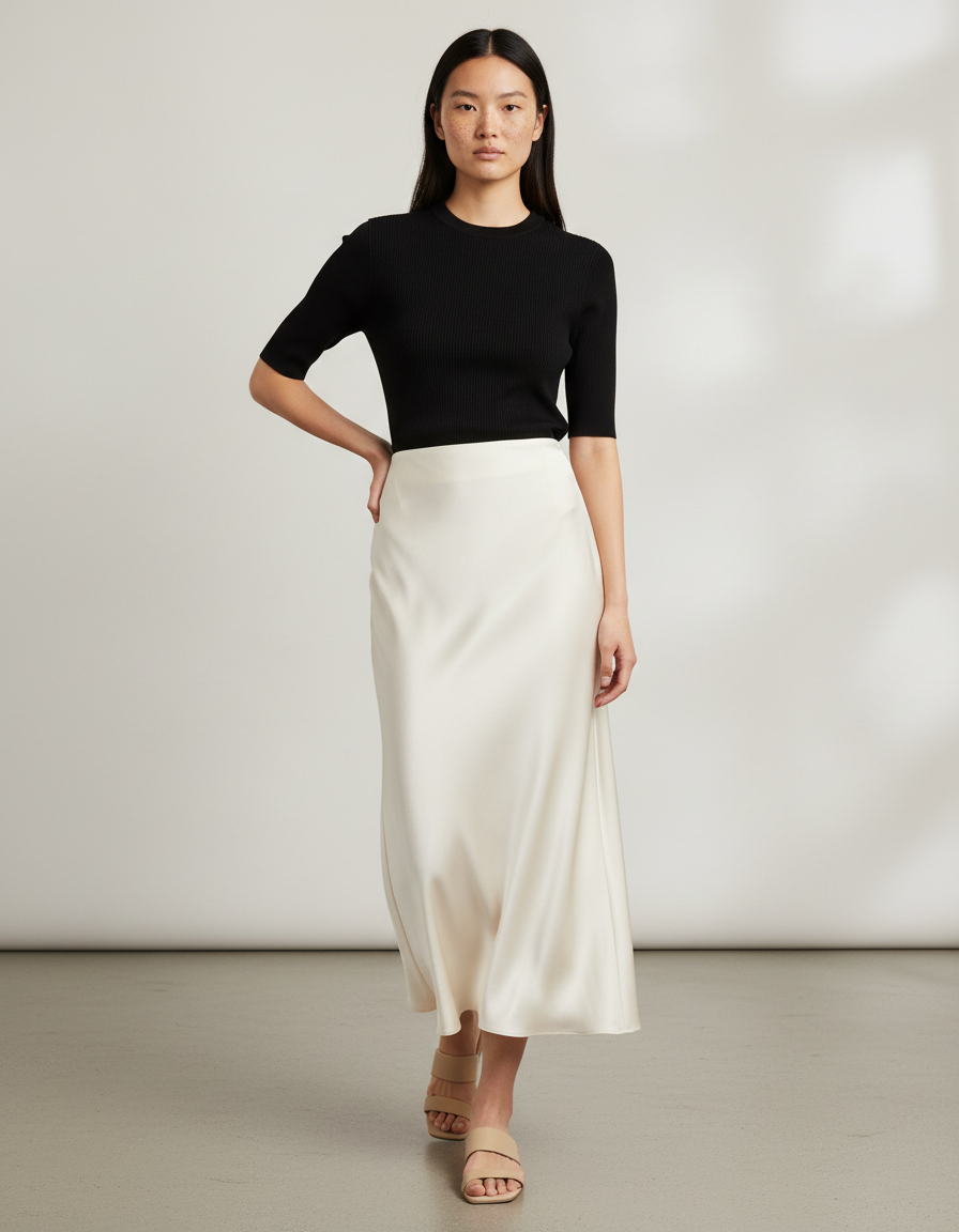 Jupe Ecru Longue