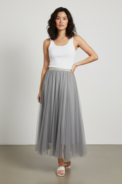 Jupe Longue Plissée Grise