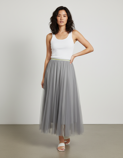 Jupe Longue Plissée Grise
