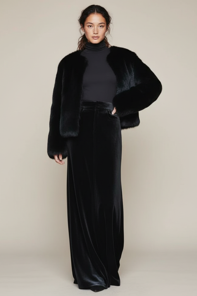 Jupe Longue Noire Avec Poches