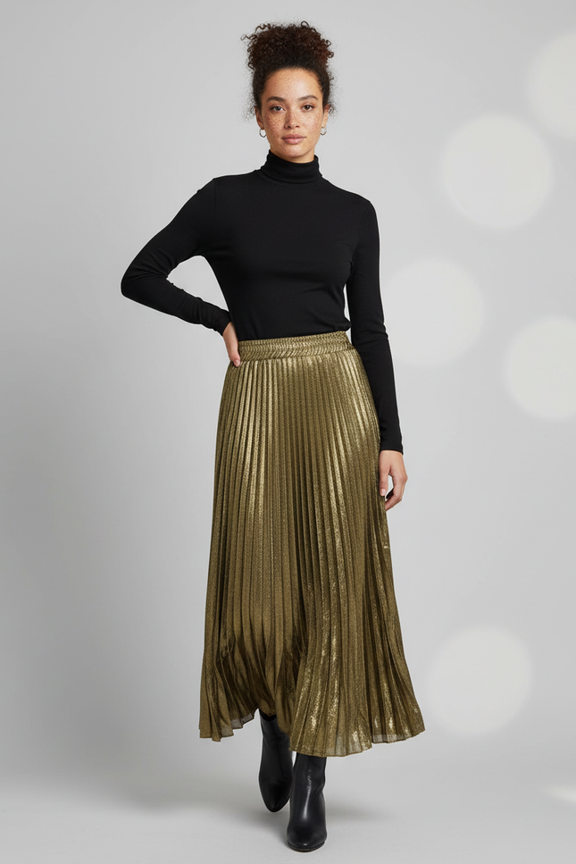 Jupe Longue Paillette Dorée