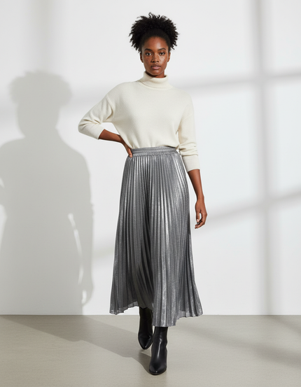 Jupe Plissee Longue Taille Elastique