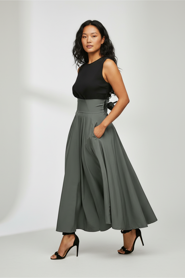 Jupe Cloche Longue Taille Haute