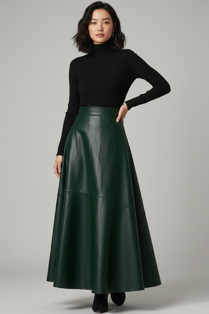 Jupe Cuir Femme Longue