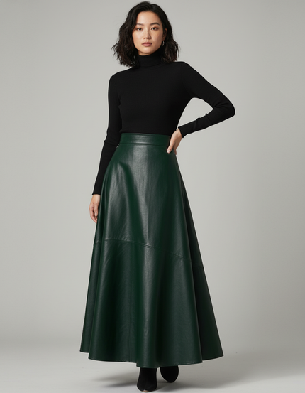 Jupe Cuir Femme Longue
