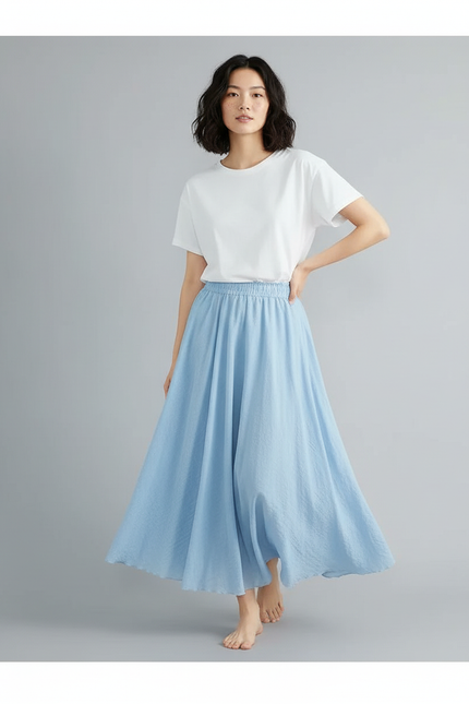 Jupe Longue Coton Lin