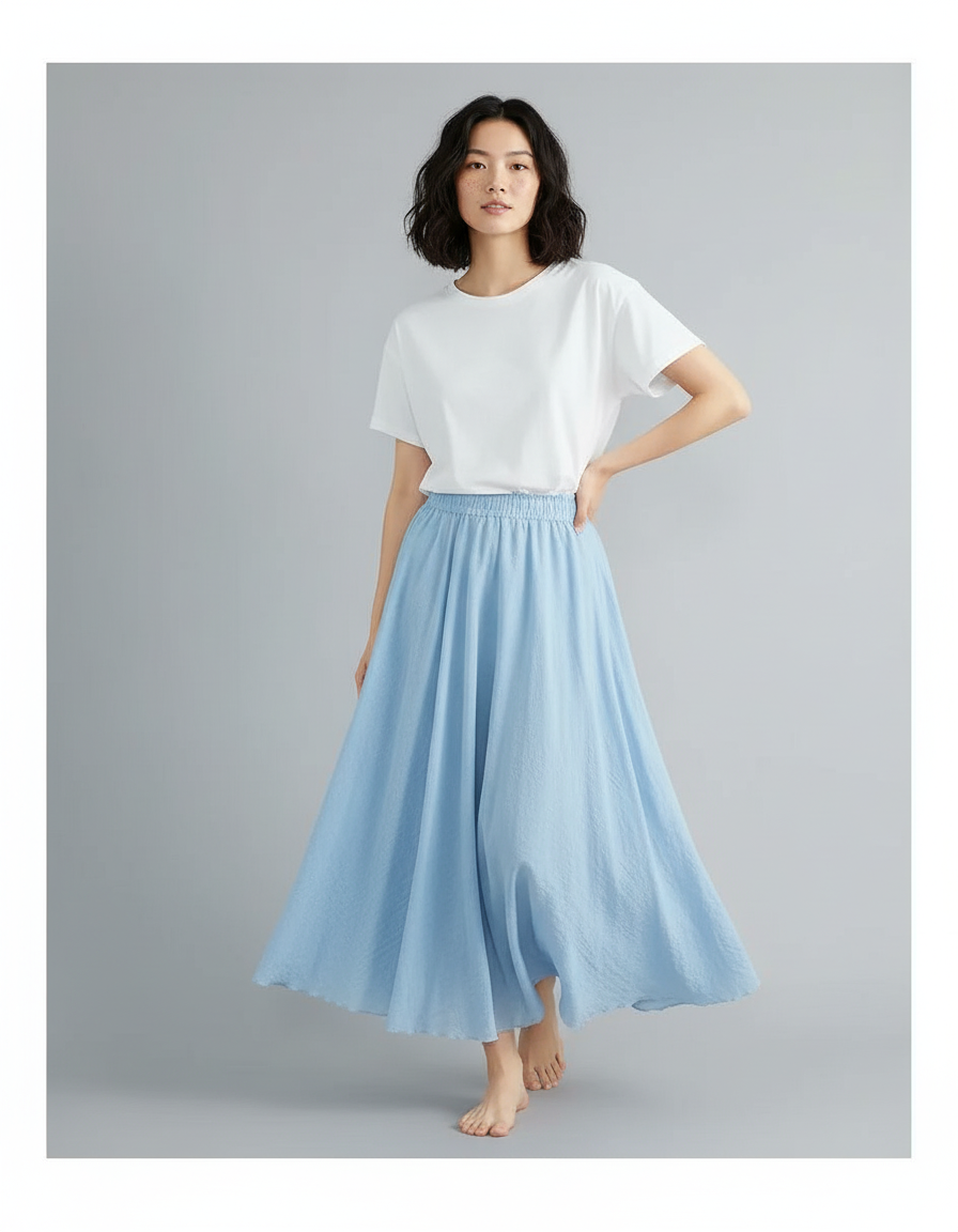 Jupe Longue Coton Lin