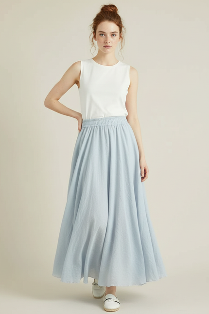 Jupe Longue Coton Froissé