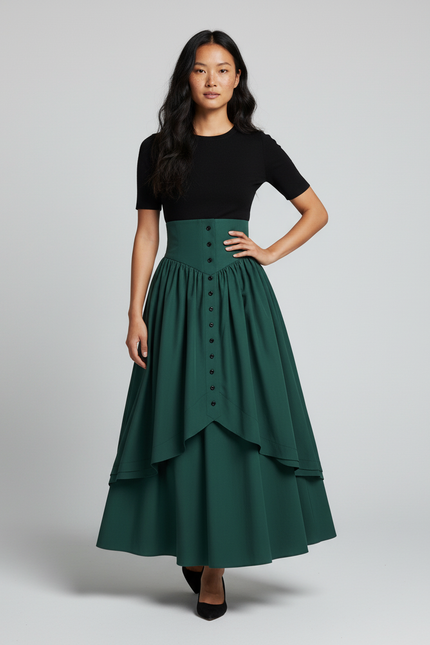 Jupe Longue Bouton