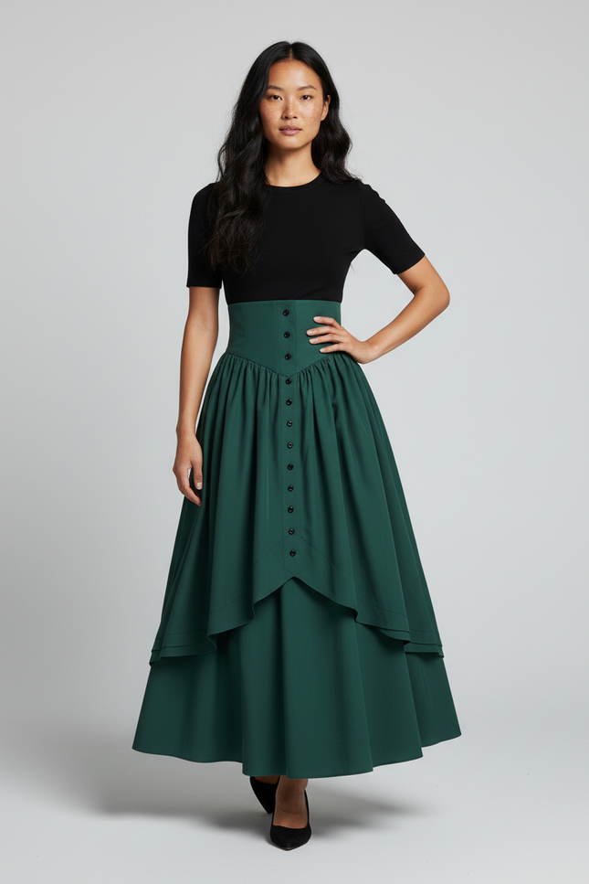 Jupe Longue Bouton