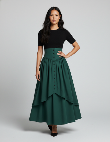 Jupe Longue Bouton