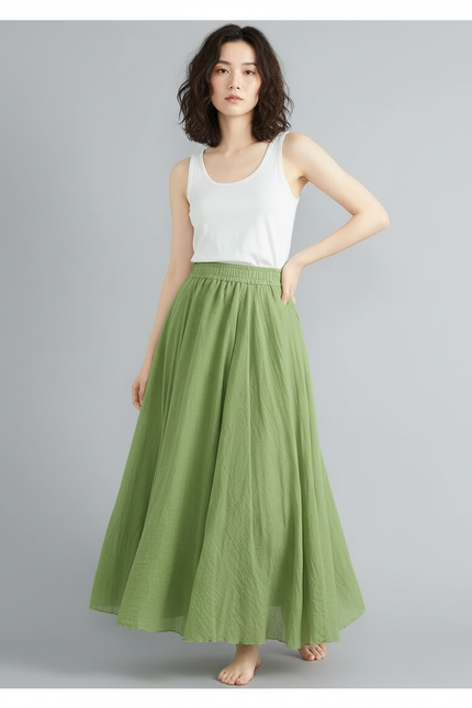 Jupe Longue Femme Taille Élastiquée