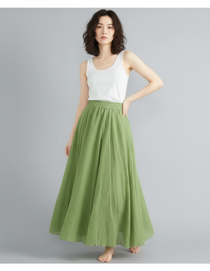 Jupe Longue Femme Taille Élastiquée