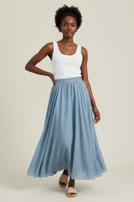 Jupe Longue Taille Smockée