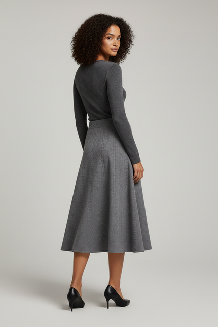 Jupe Mi-Longue Taille Haute