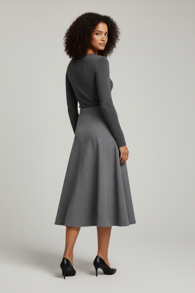 Jupe Mi-Longue Taille Haute