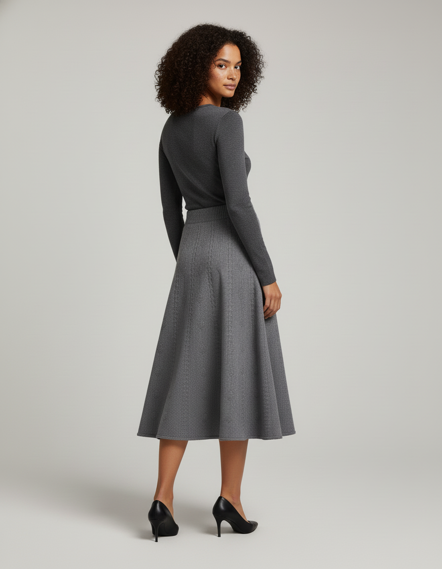 Jupe Mi-Longue Taille Haute