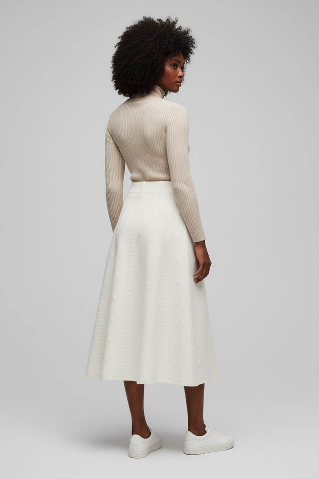 Jupe Évasée Taille Haute Mi-Longue