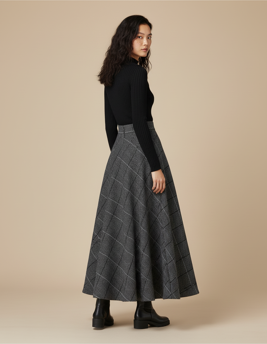 Jupe Longue Prince De Galles